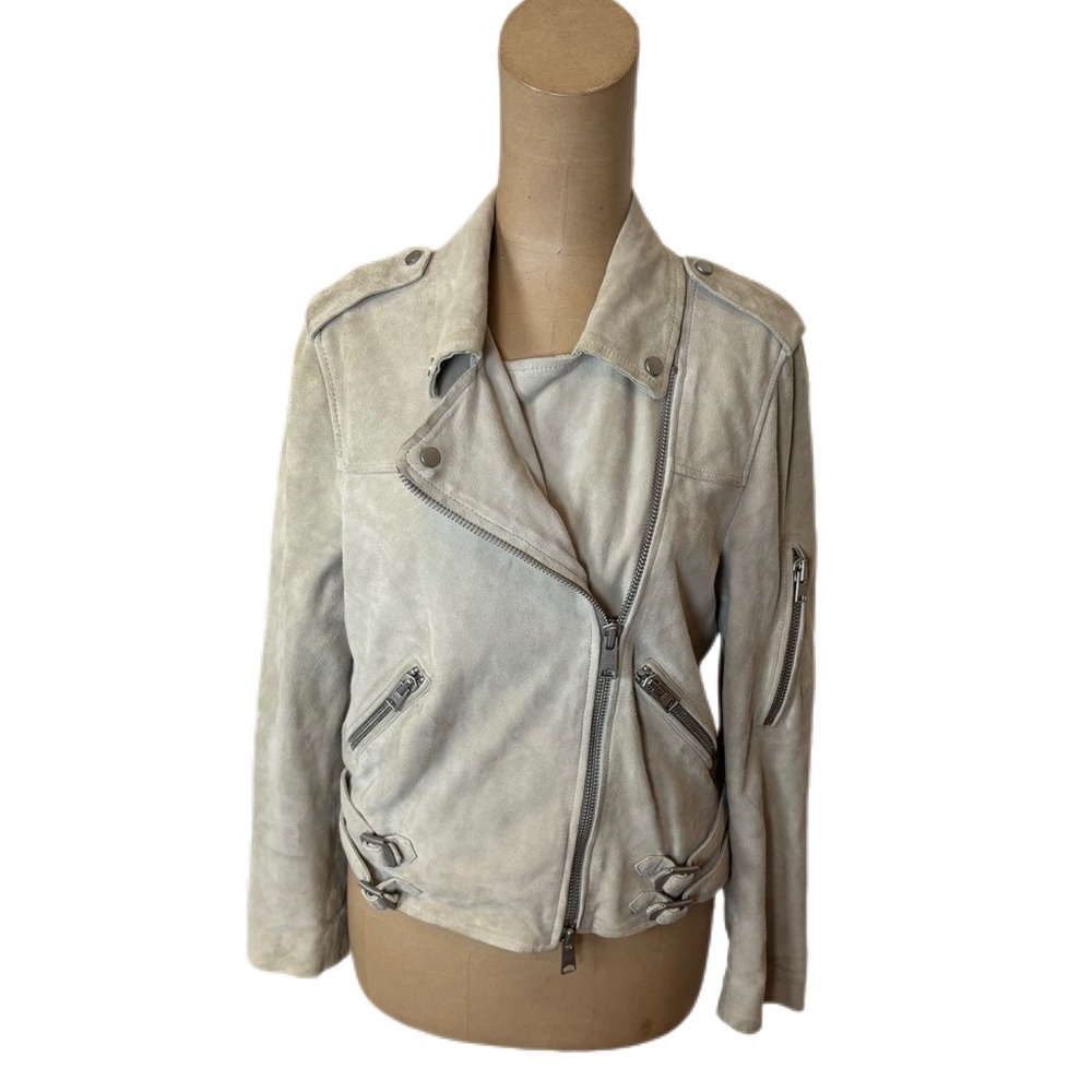 All Saints Cream Leather Jacket